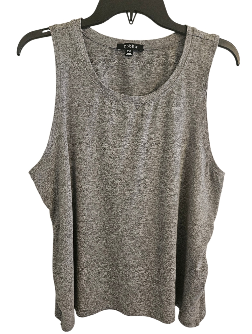 Zobha Women's Heather Gray Scoop Neck Athletic Tank Sz XXL
